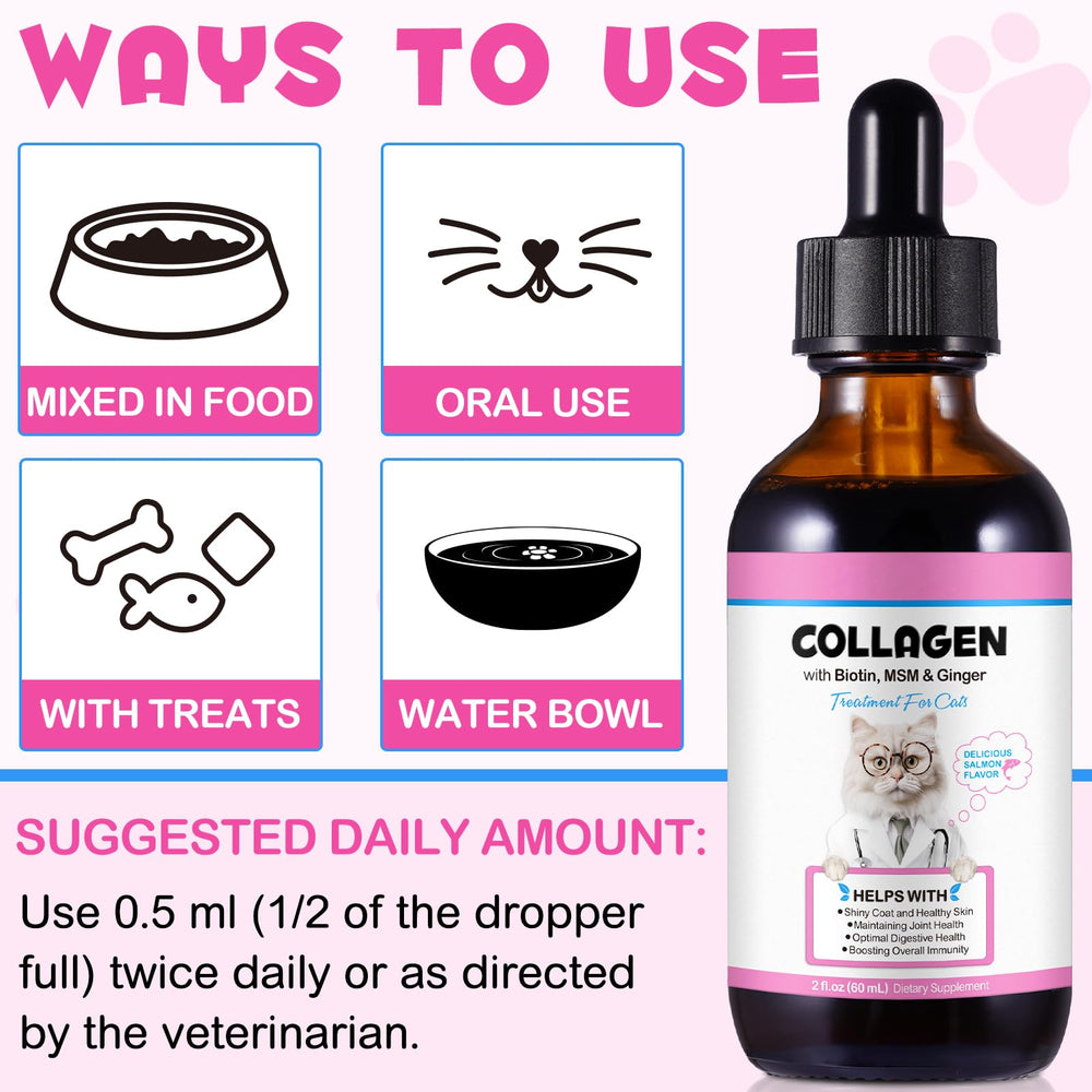 Vortexonix Cat Collagen Drops biotin focus for hair growth support
