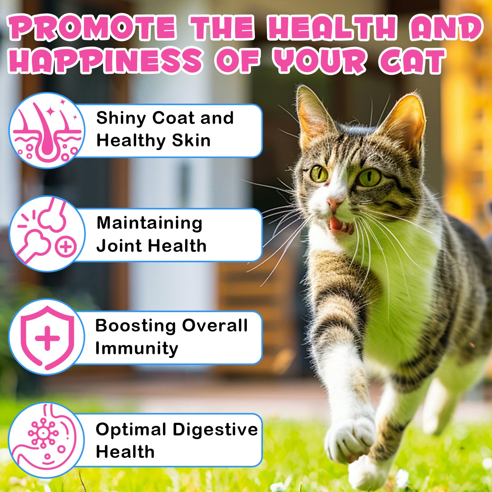 Vortexonix Cat Collagen Drops bottle shows coat shine and healthy fur emphasis