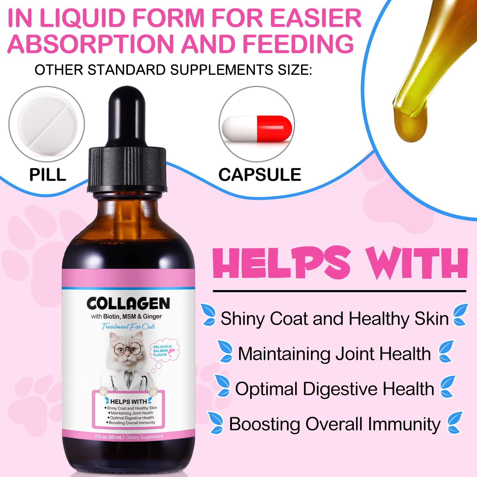 Vortexonix Cat Collagen Drops illustrating joint mobility and comfortable movement