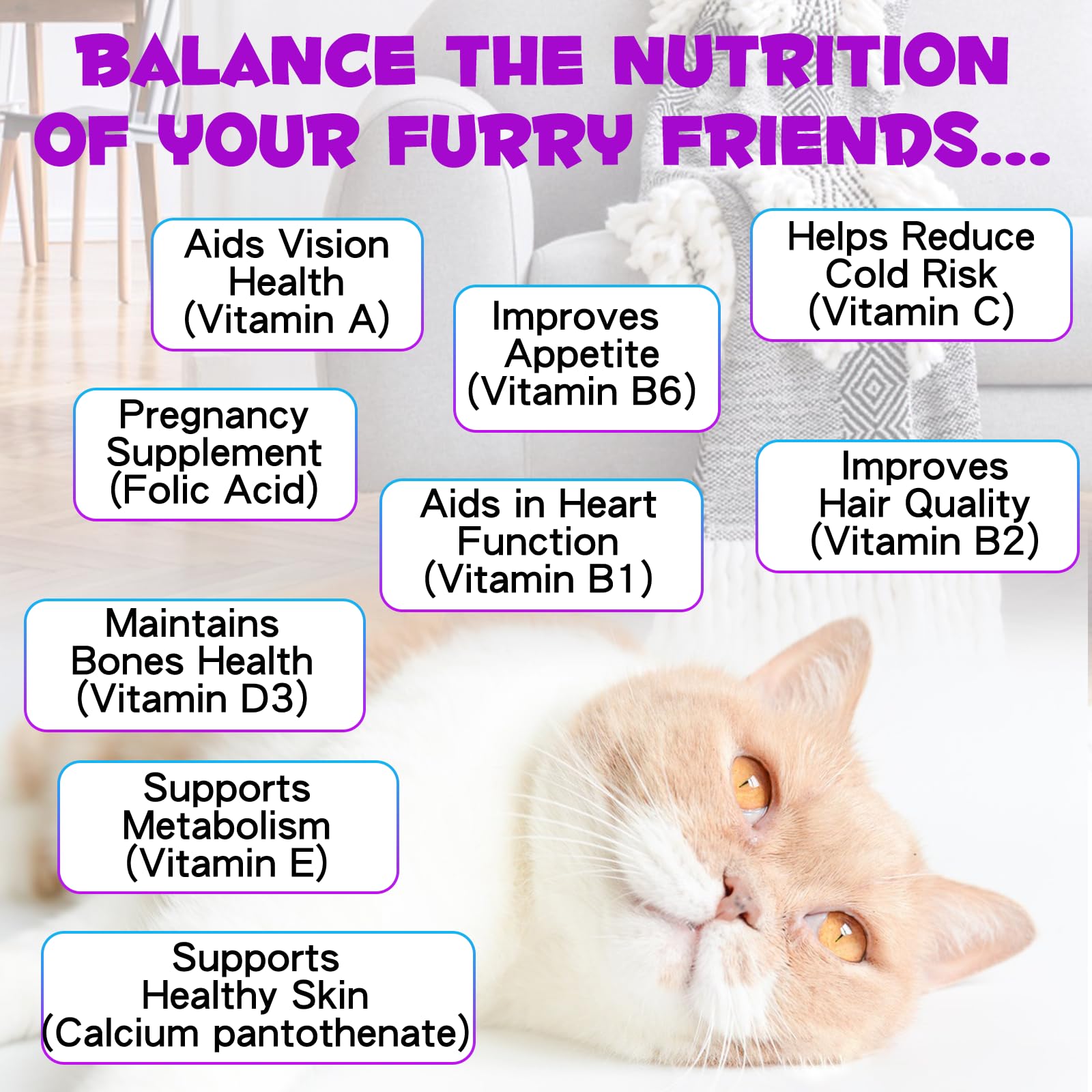 VOSIFSDIY Cat Multivitamin cats enjoying daily vitality and digestion support