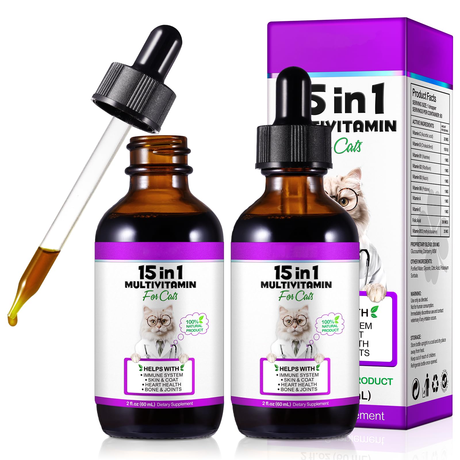 VOSIFSDIY Cat Multivitamin hero bottle showing comprehensive nutrients for feline health