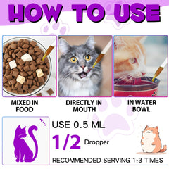 VOSIFSDIY cat vitamin drops pour to show easy dosing and joint support