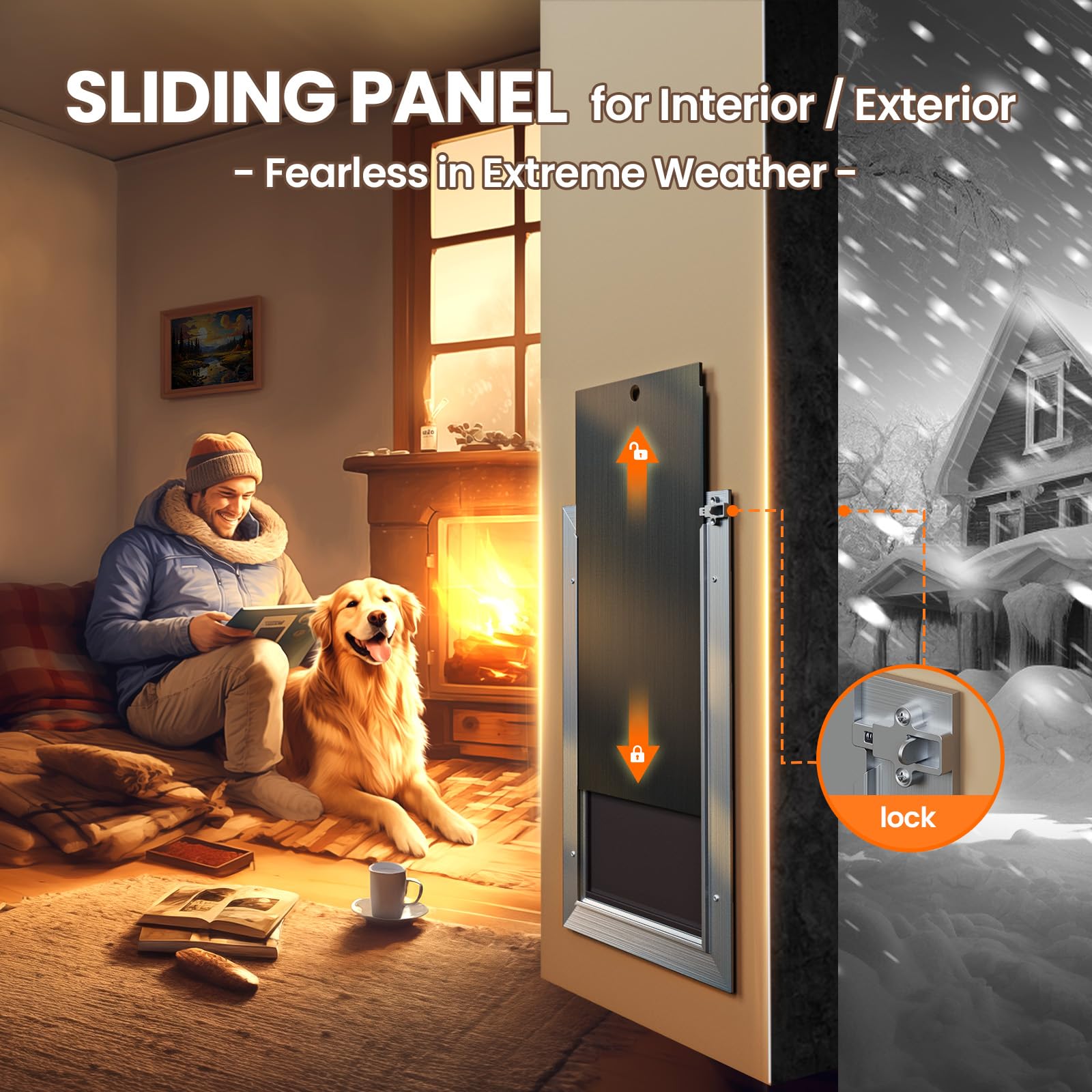 VOSOIR cat door energy-efficient-panel reduces UV exposure and drafts.