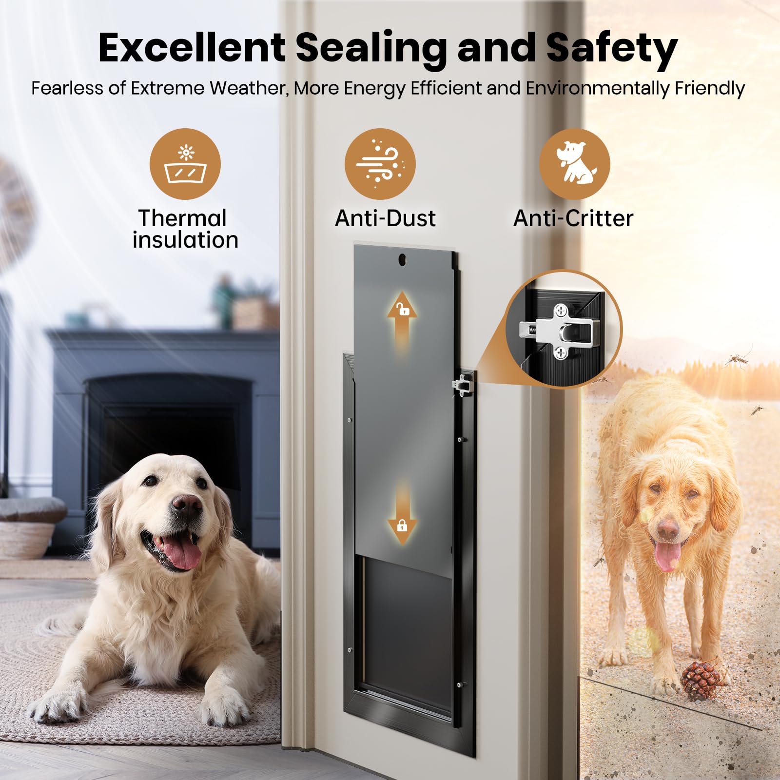 VOSOIR closing panel bilateral-locks ensure secure door when not in use.