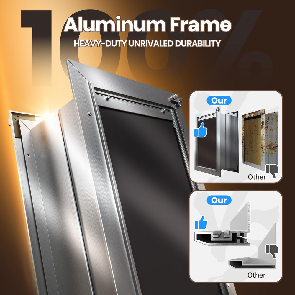 VOSOIR dog door aluminum body highlights durable, rust-resistant construction.