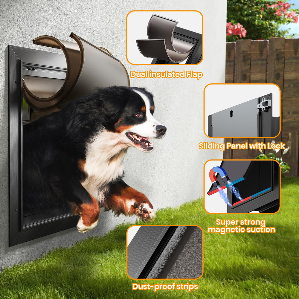 VOSOIR dog door-aluminum-construction resists rust and warping