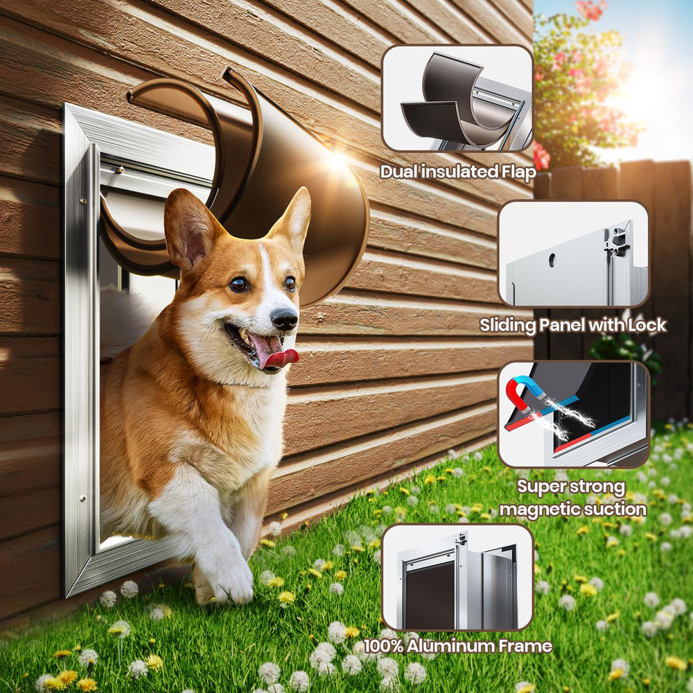VOSOIR dog door closing panel with dual locks ensures secure, user-friendly operation