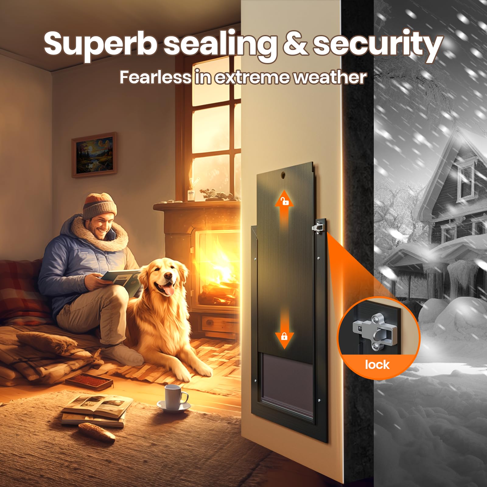 VOSOIR dog door-magnetic-flaps reduce wind and dust during use