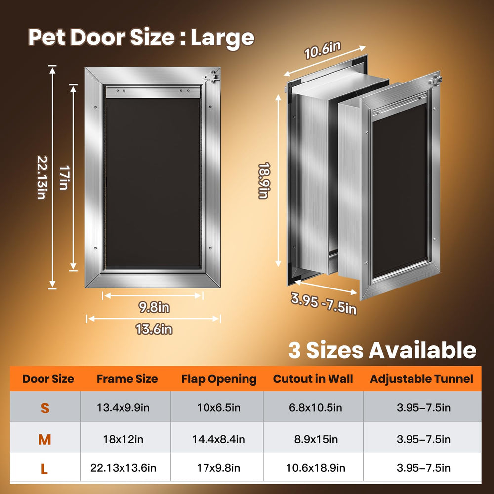 VOSOIR dog door UV-insulated panel blocks weather and dust.