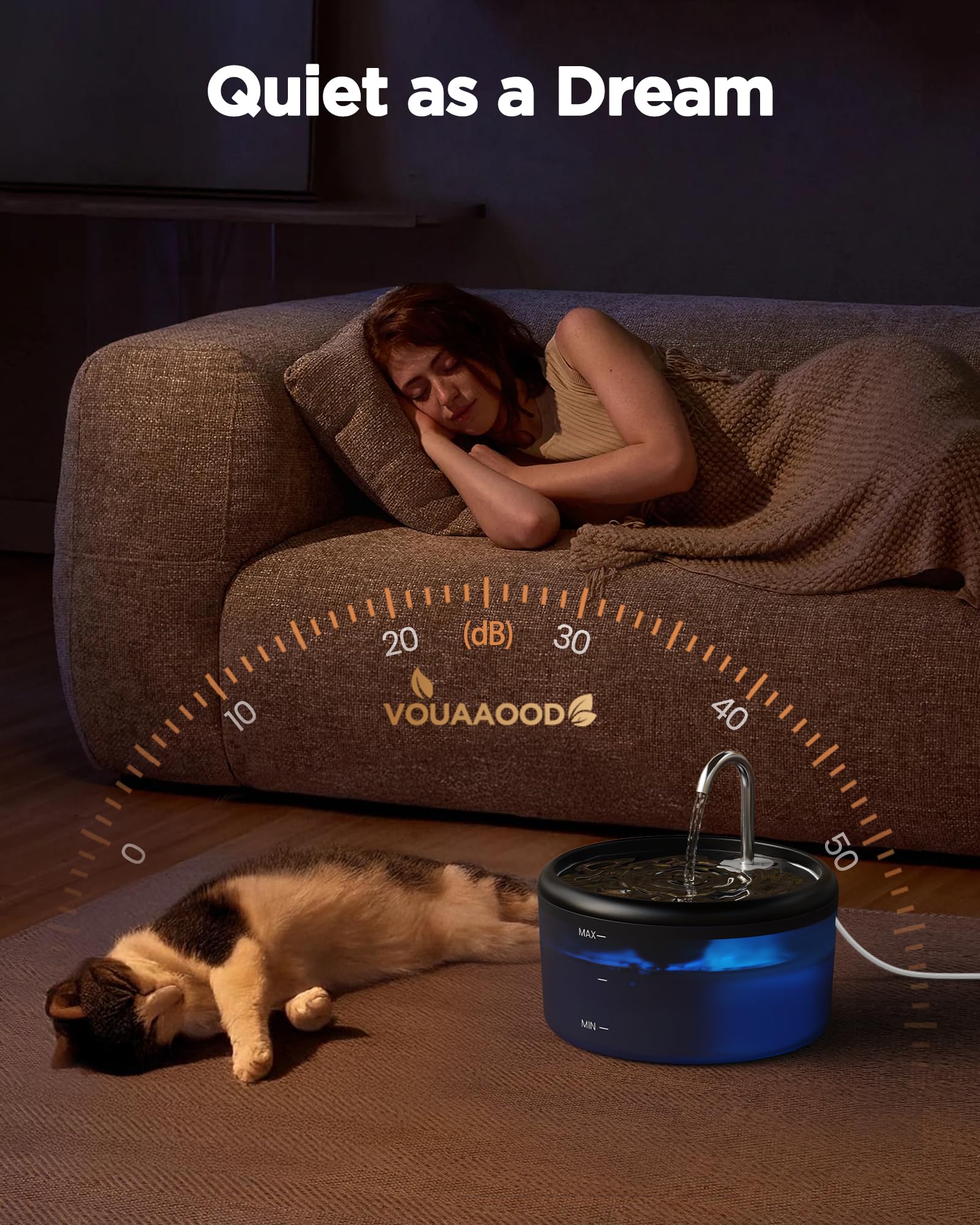 VOUAAOOD indoor cat fountain uses BPA-free materials for safe drinking
