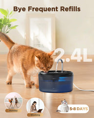 VOUAAOOD cat water fountain quiet pump operates with near-silent sound