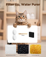 VOUAAOOD H6 cat fountain filter installation demonstrates quick replacement.
