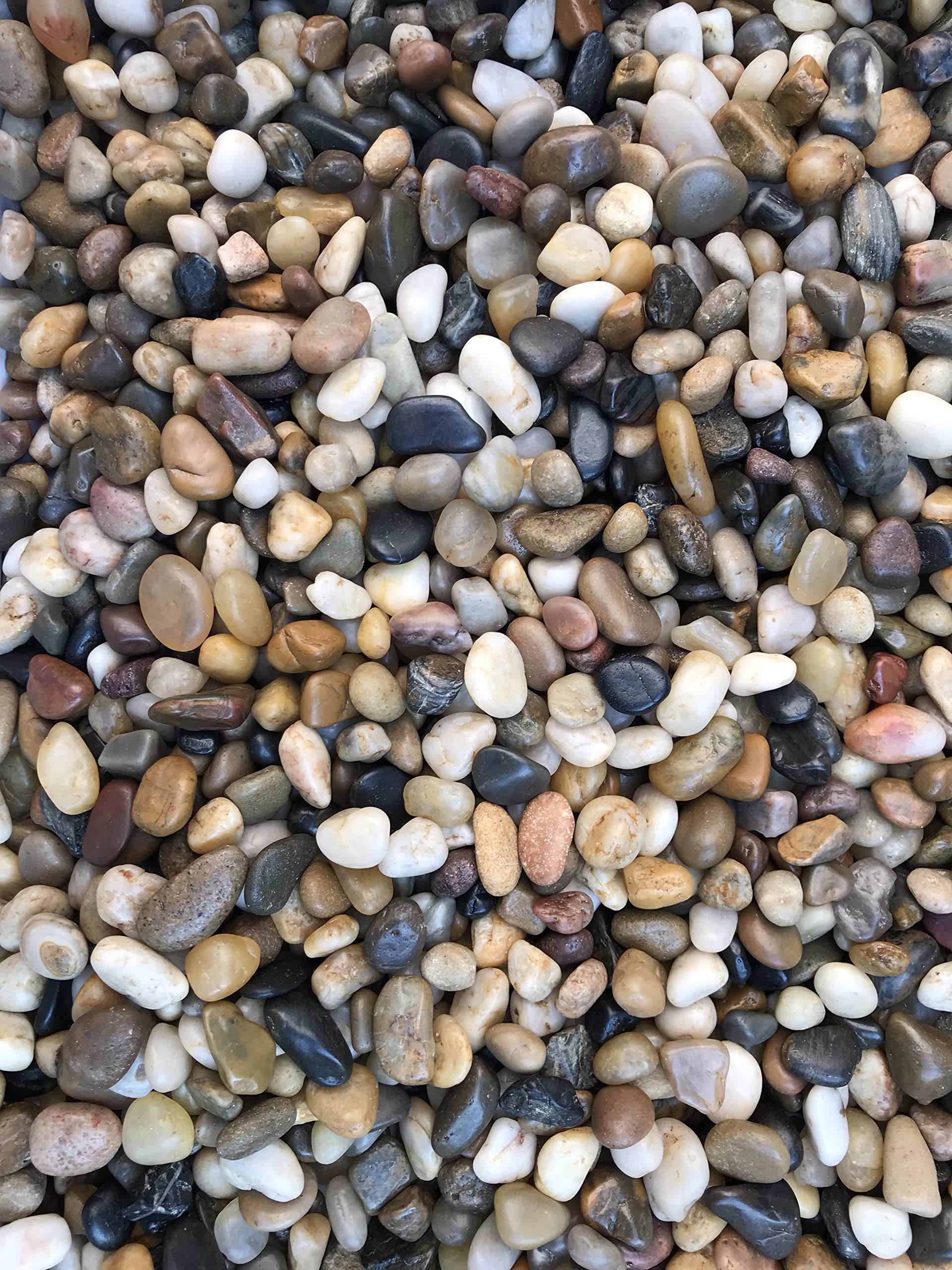 Voulosimi river rock stones packaging showing durable decorative gravel for easy shipping and use