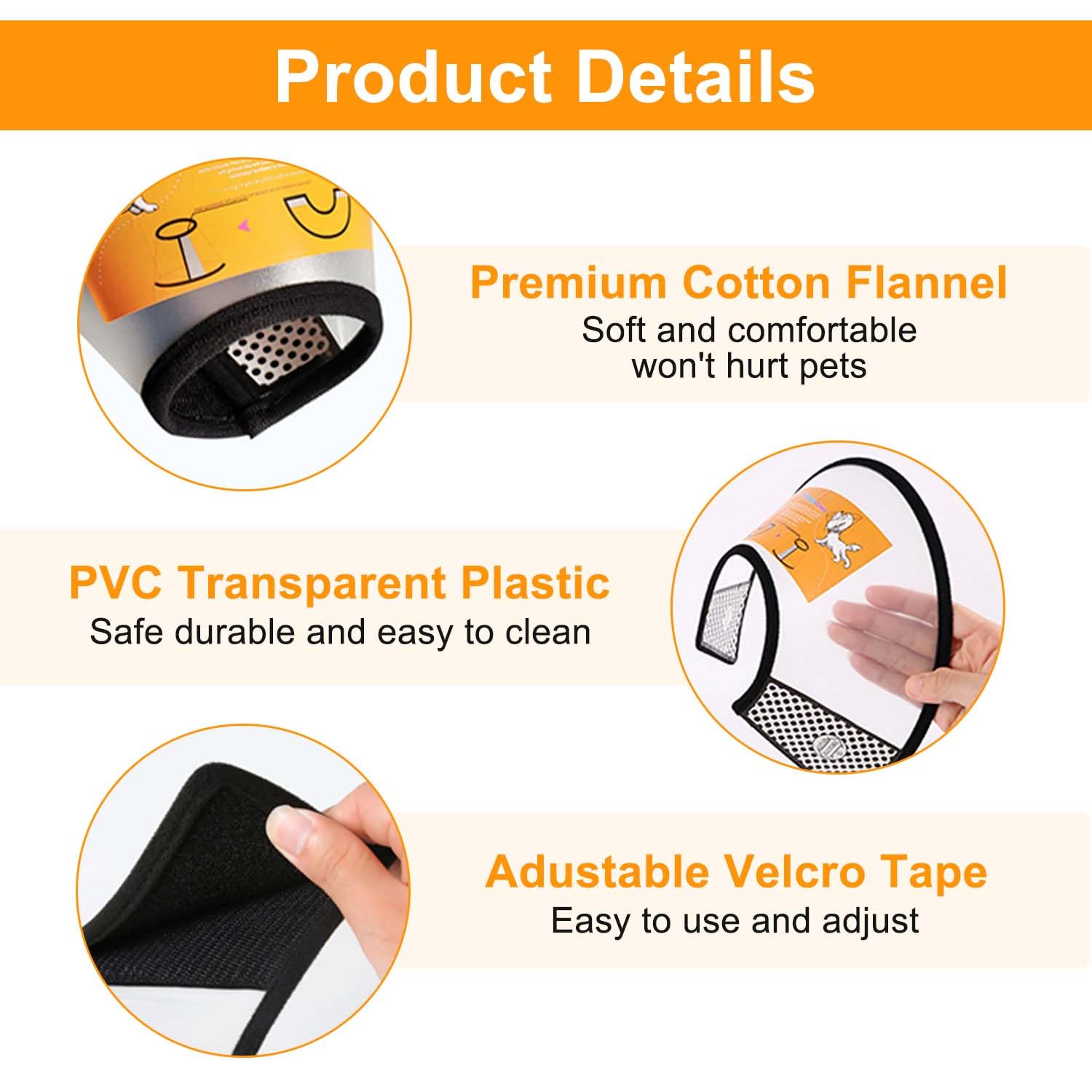 VOVIGGOL cat cone uses easy button closures for quick adjustments