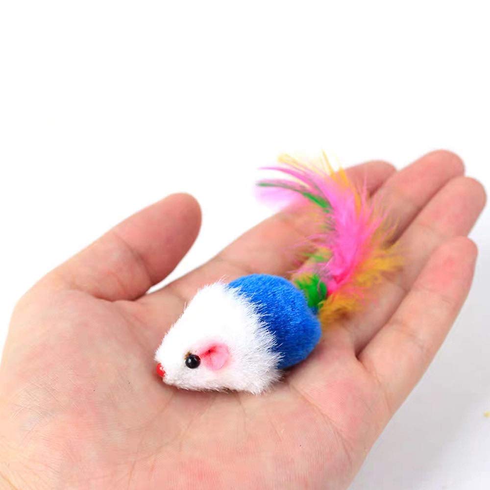 VOVIGGOL cat mice toys feather-tails offer fluttering movement for playful chases.