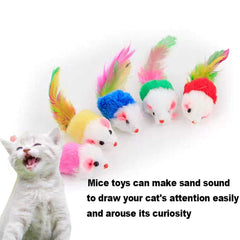 VOVIGGOL cat mice toys multicolor-colors keeps cats engaged with varied textures.