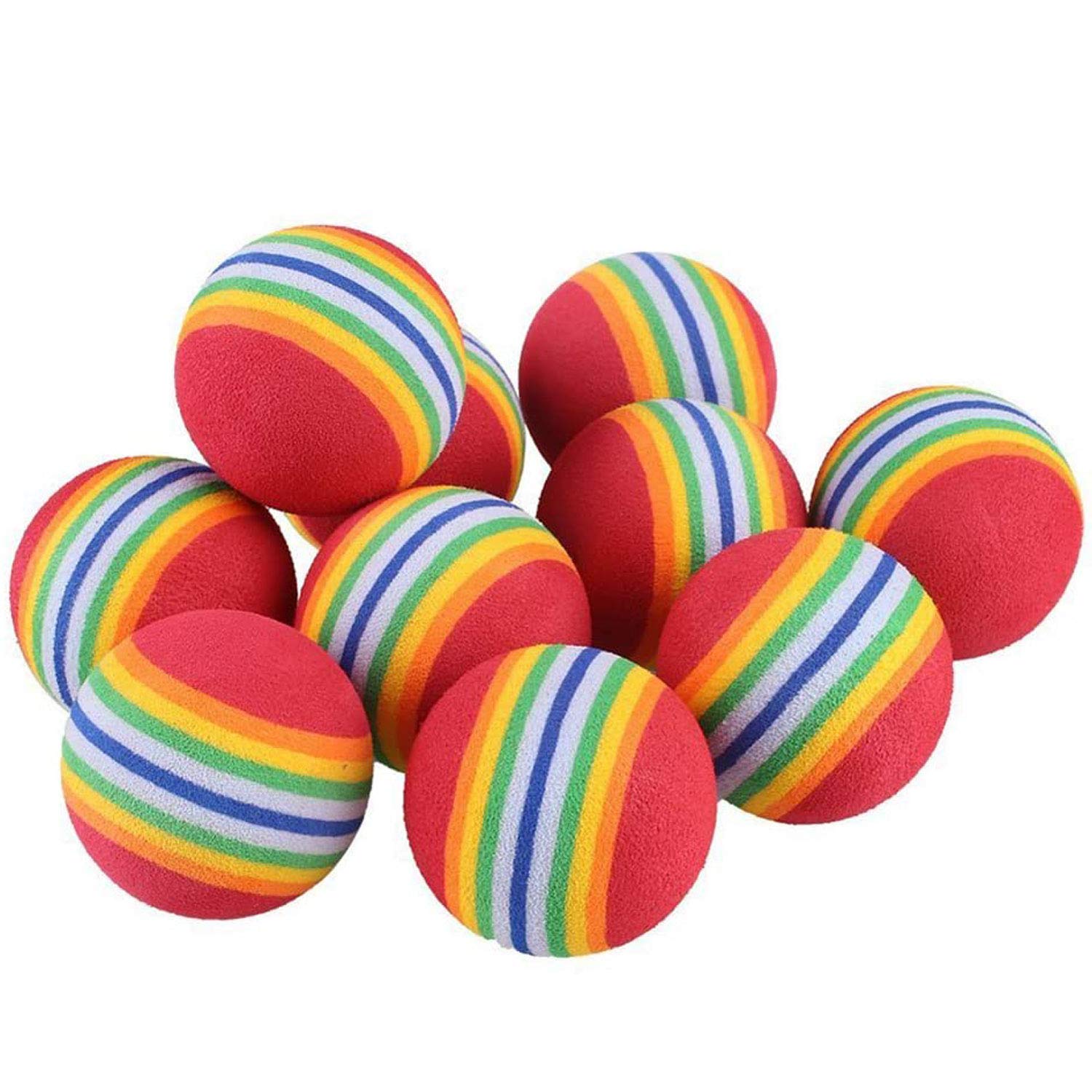 VOVIGGOL rainbow cat ball 1.38-inch diameter – perfect small size for cats to grab.