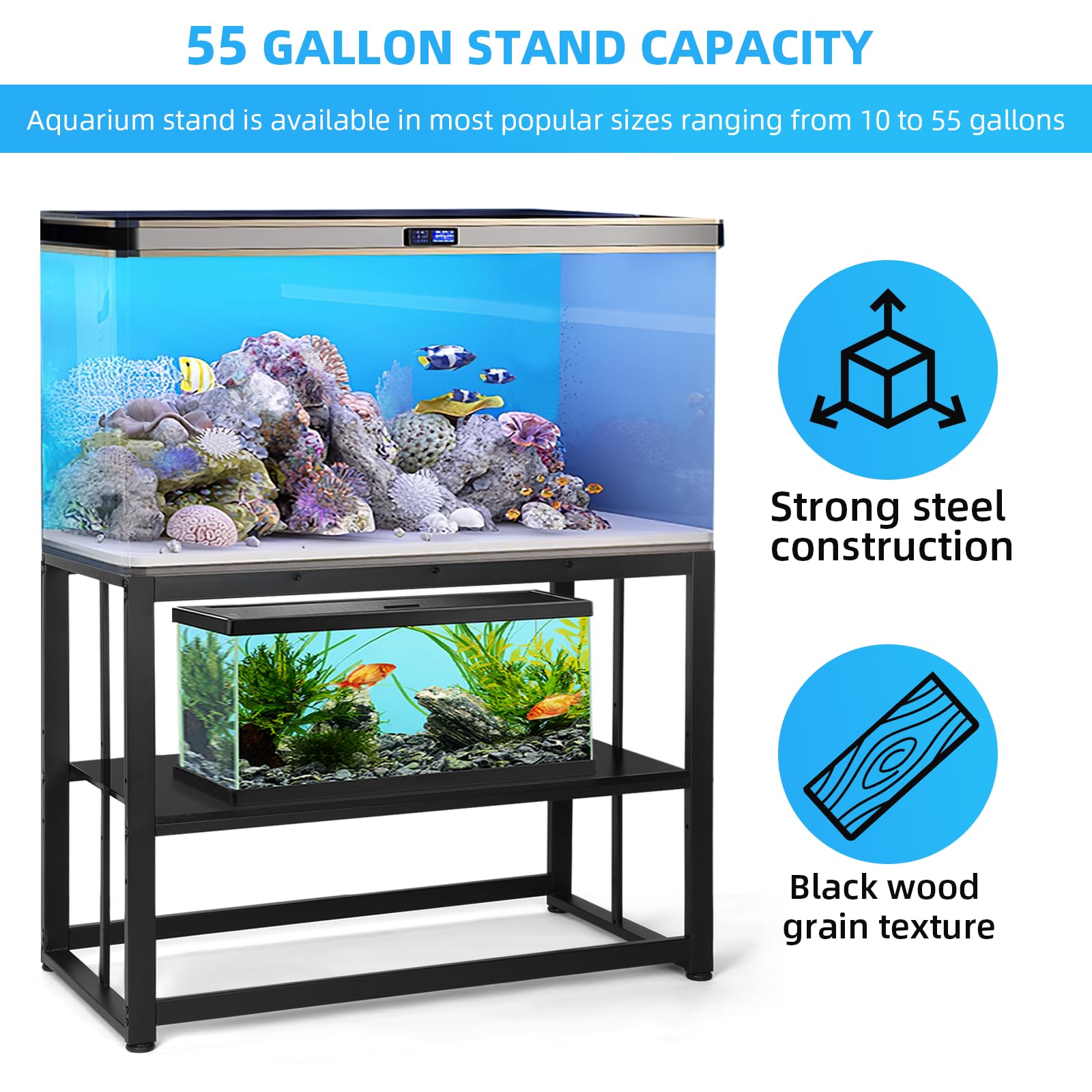 VOWNER stable-feet non-slip close-up demonstrates level foundation for wobble-free tanks.