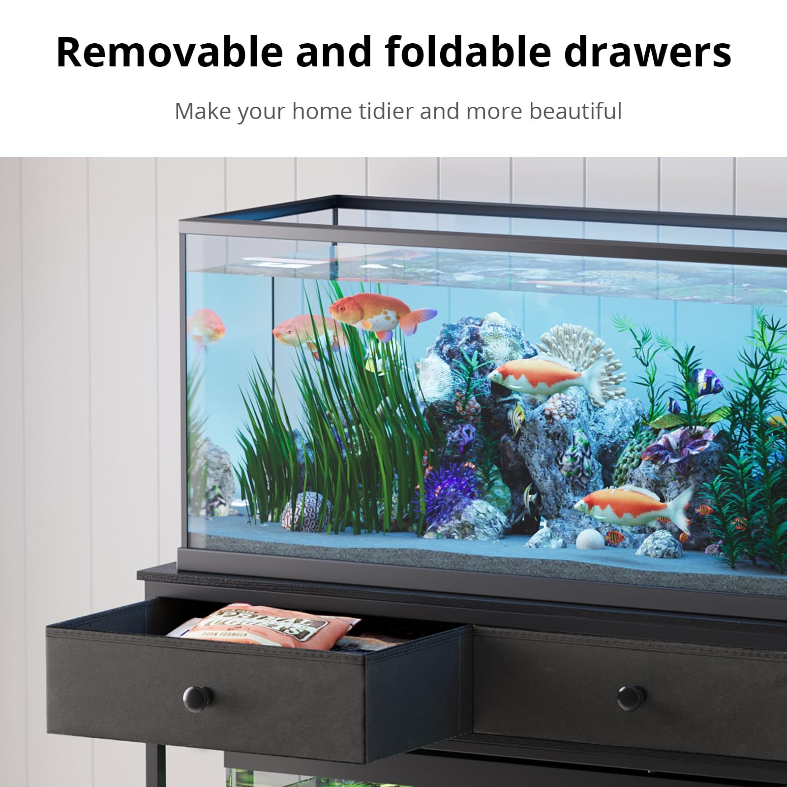 VOWNER stand drawers open displaying removable storage for tools and food