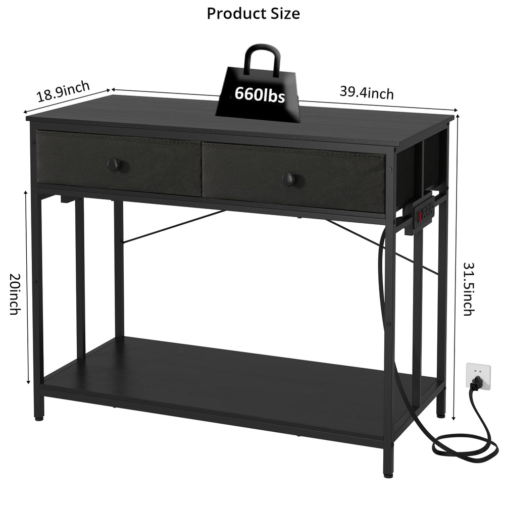 VOWNER stand side view highlighting integrated power outlets for tank equipment