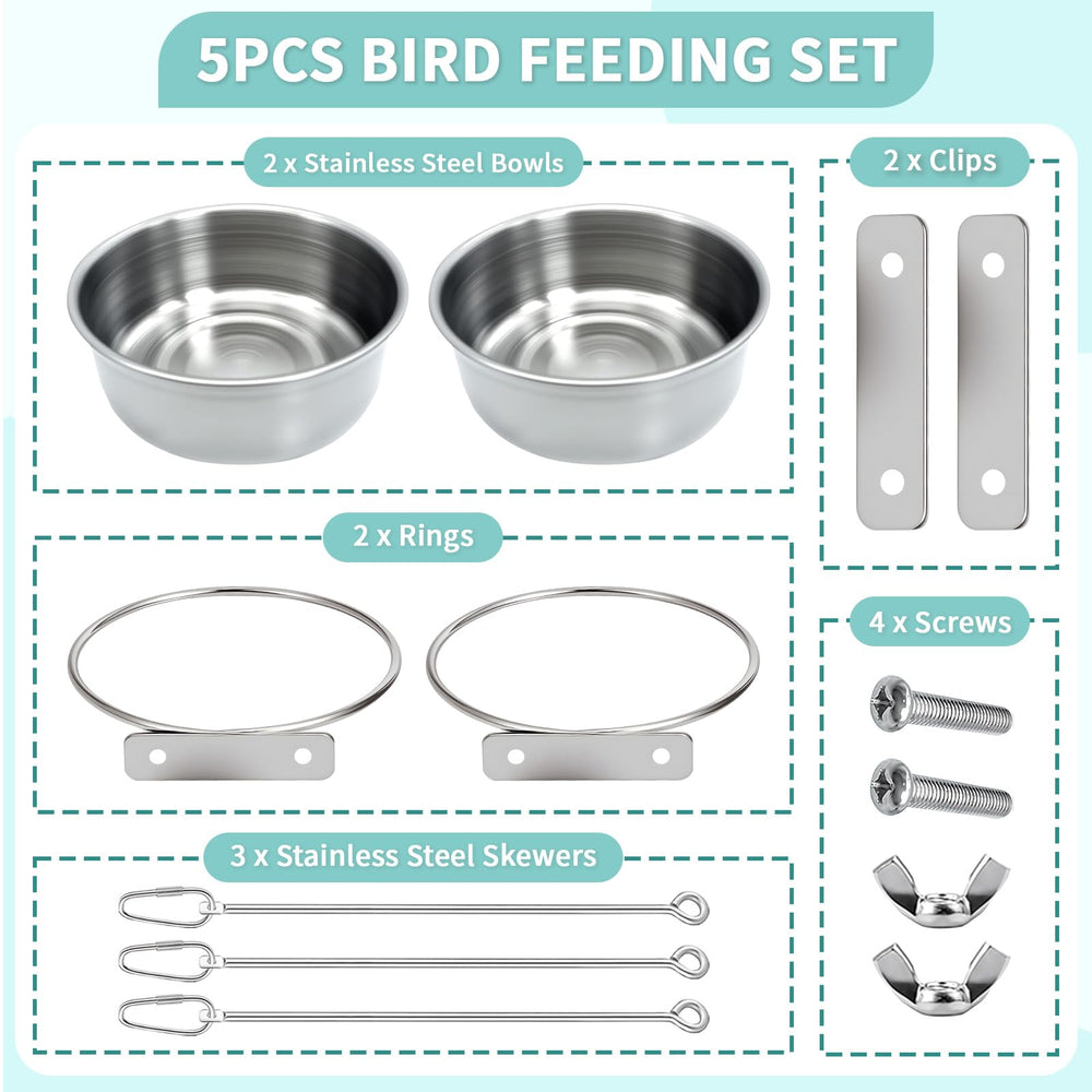VOXGET cage mount bracket anti spill keeps bowls secure and tidy