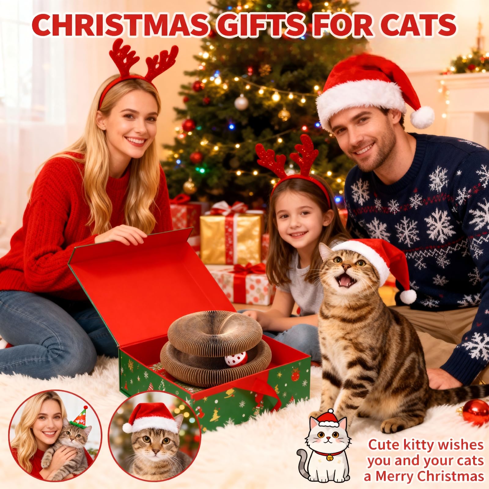 VOXGET cat-scratcher-ball-bell image highlighting interactive toy and noise stimulus