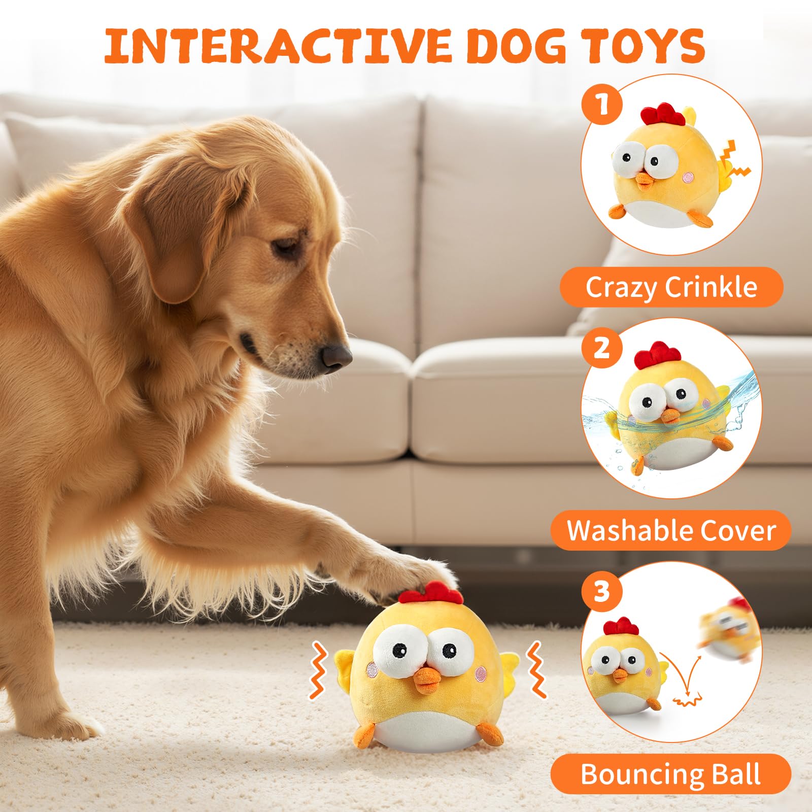 VOXGET motion-activated dog ball in action encourages chasing and activity.