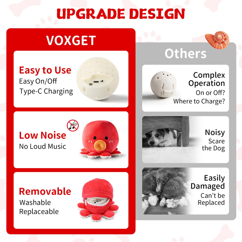 VOXGET Octopus Toy plush cover zipper keeps ball secure during play