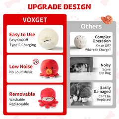 VOXGET Octopus Toy plush cover zipper keeps ball secure during play
