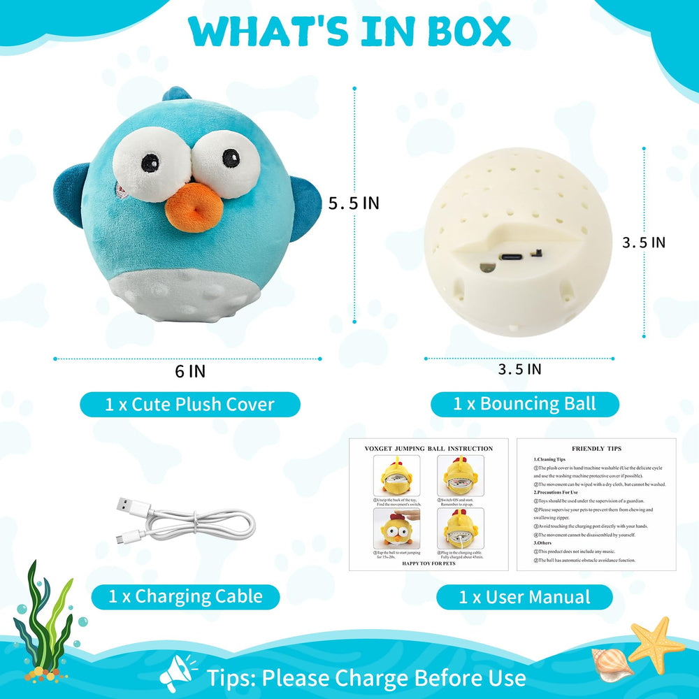 VOXGET Puffer ball in motion keeps dogs entertained through active play.