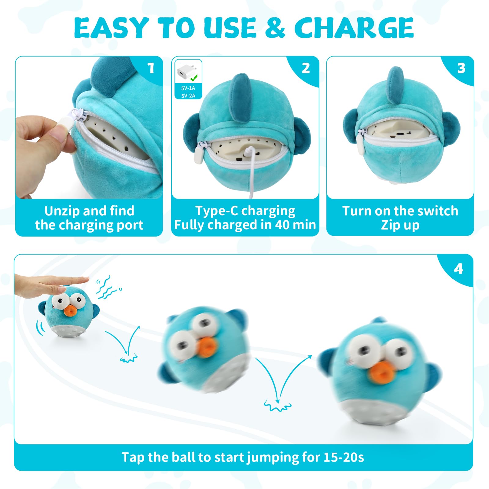 VOXGET Puffer plush cover removable for easy cleaning after play.