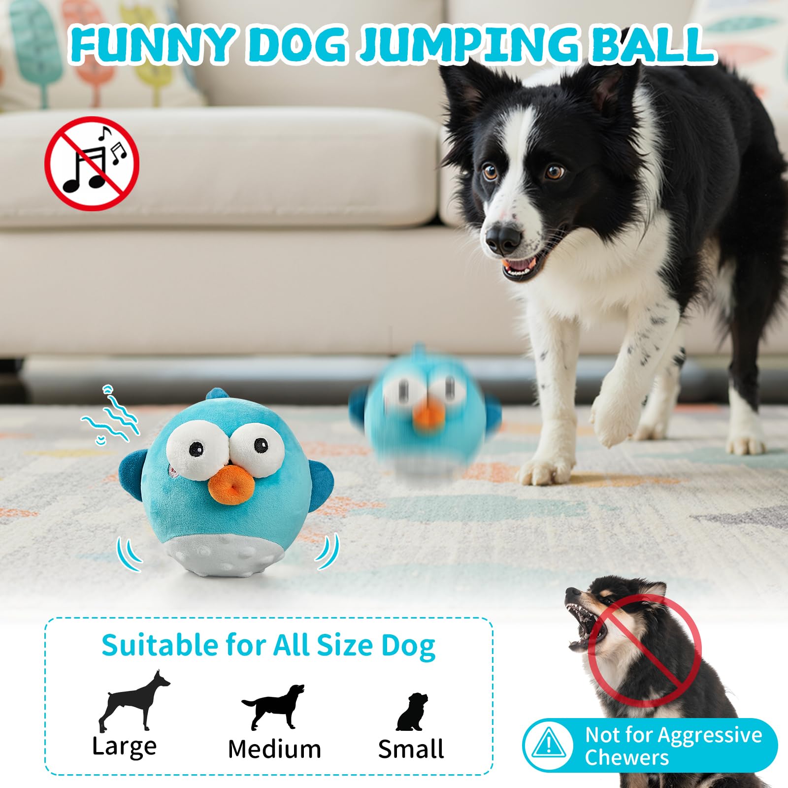 VOXGET Puffer squeaky ball closeup entices dogs to chase and engage.