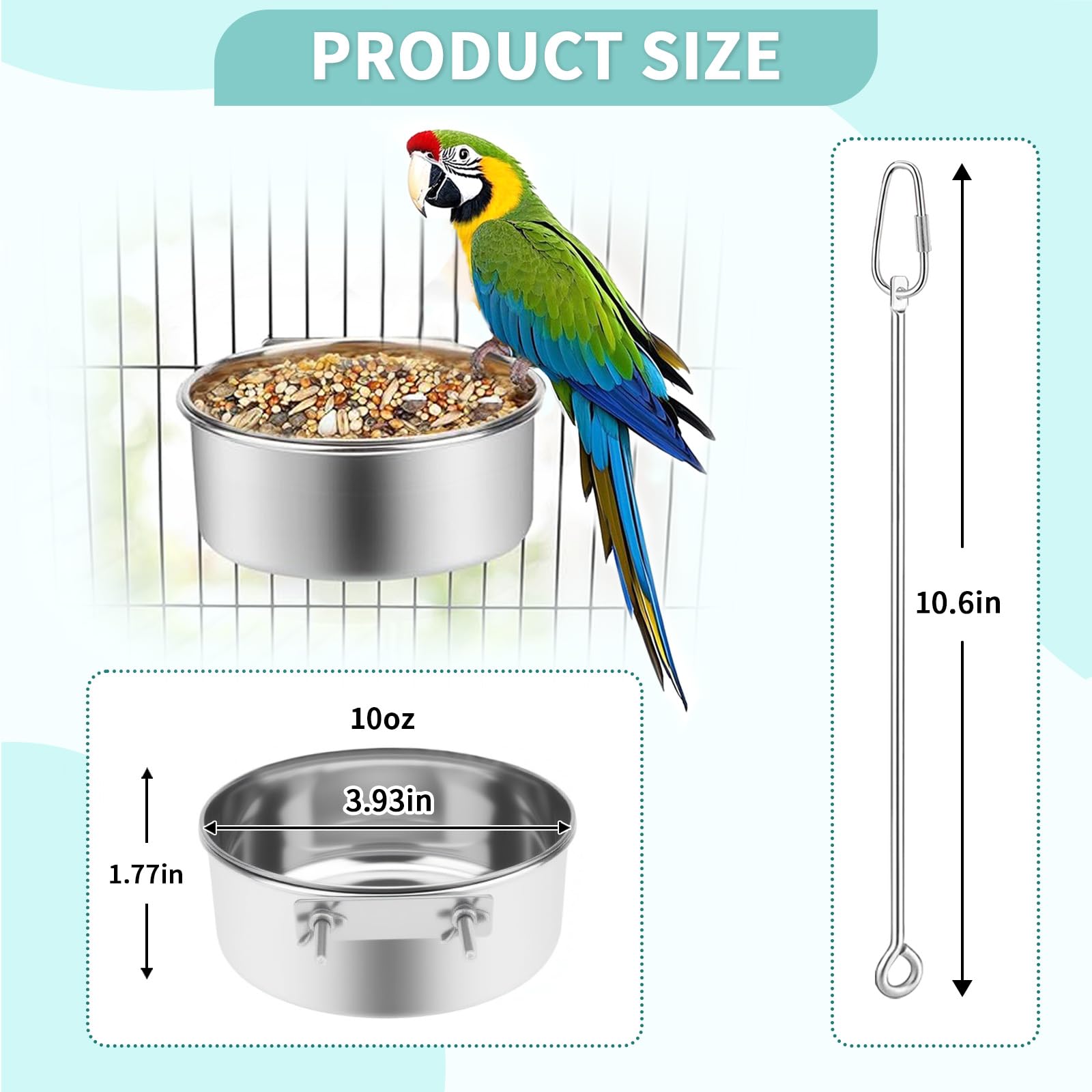 VOXGET stainless steel bowls 3-93x1-77 durable, easy-to-clean feeding solutions