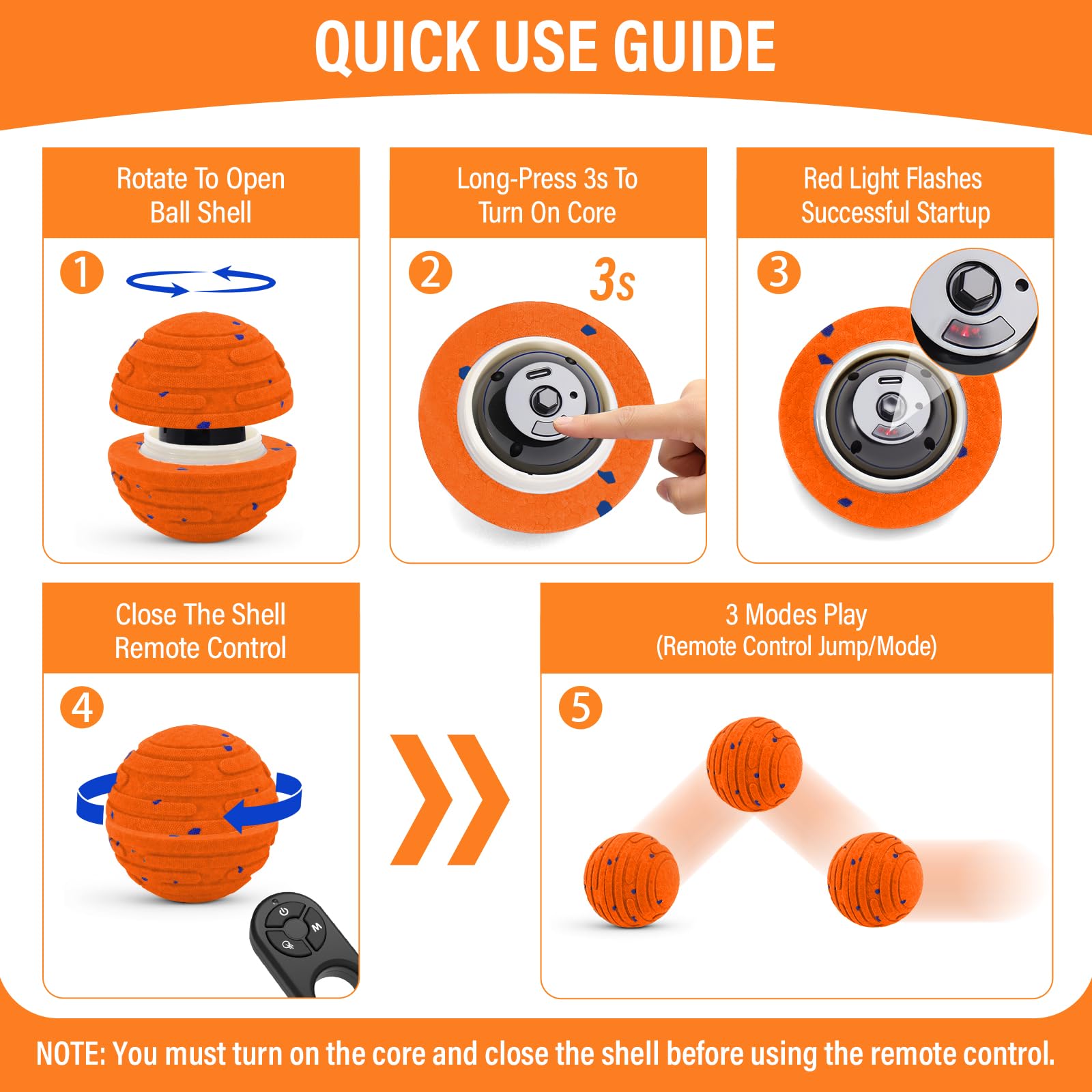 VOXGET waterproof rechargeable ball for outdoor adventures and easy cleaning.