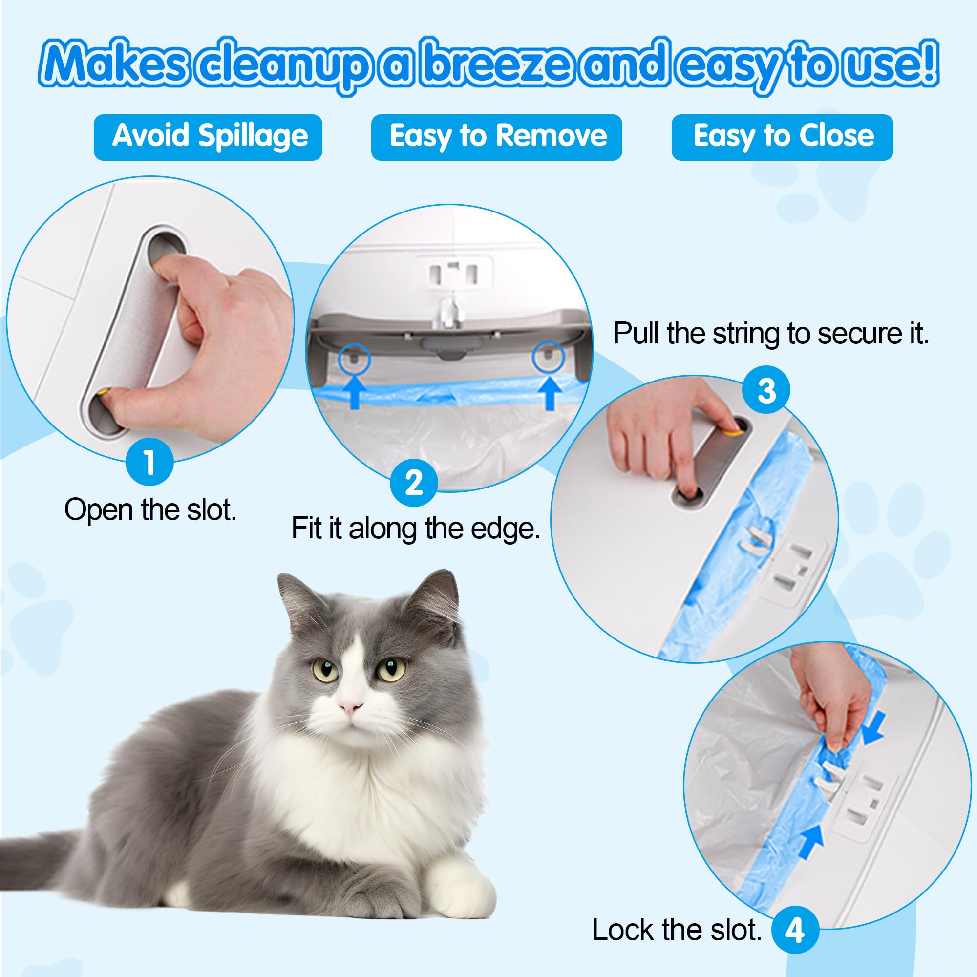 VOZIXALA heavy-duty bags tolerate up to 22 lbs of litter