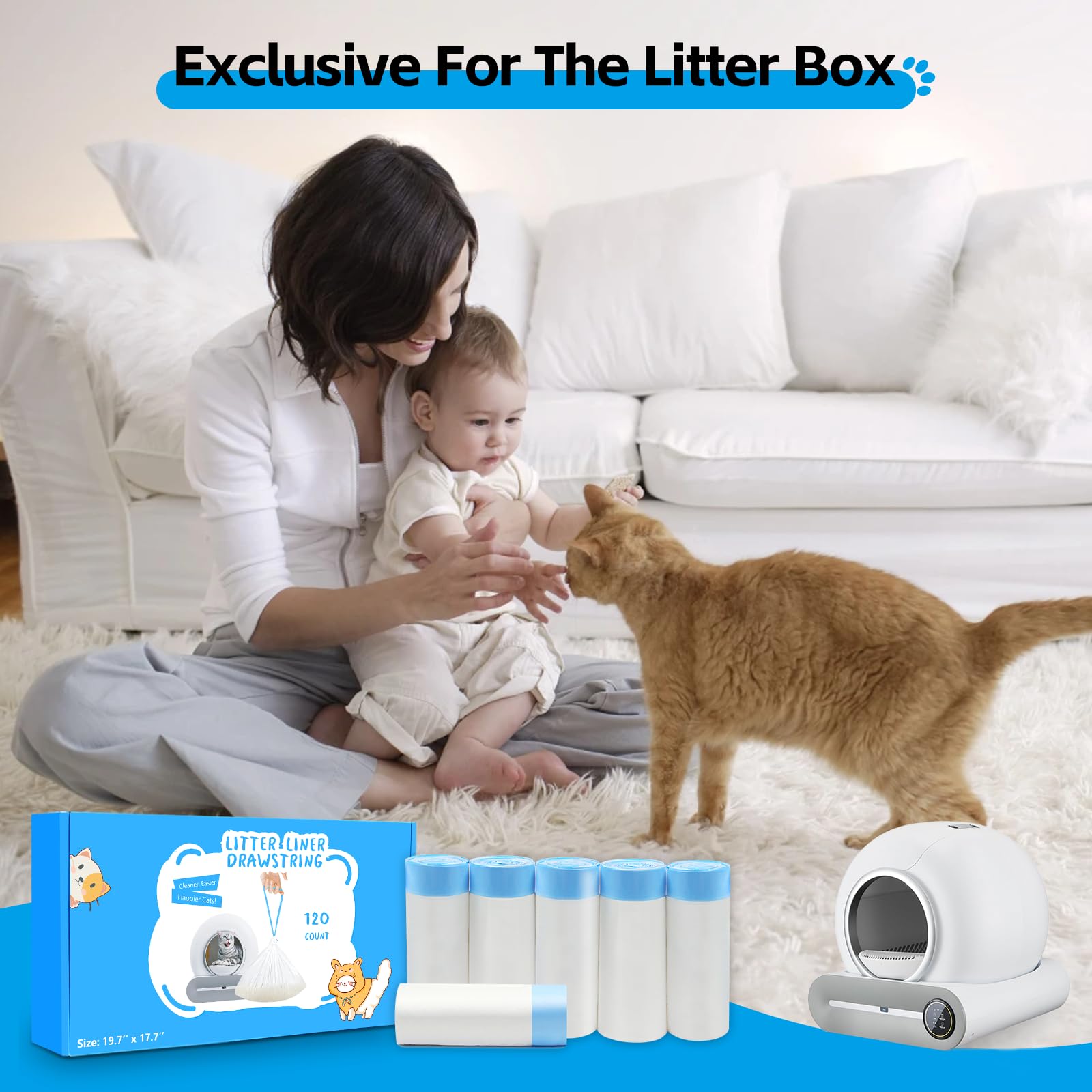 VOZIXALA easy cleanup scenario for busy homes with pets