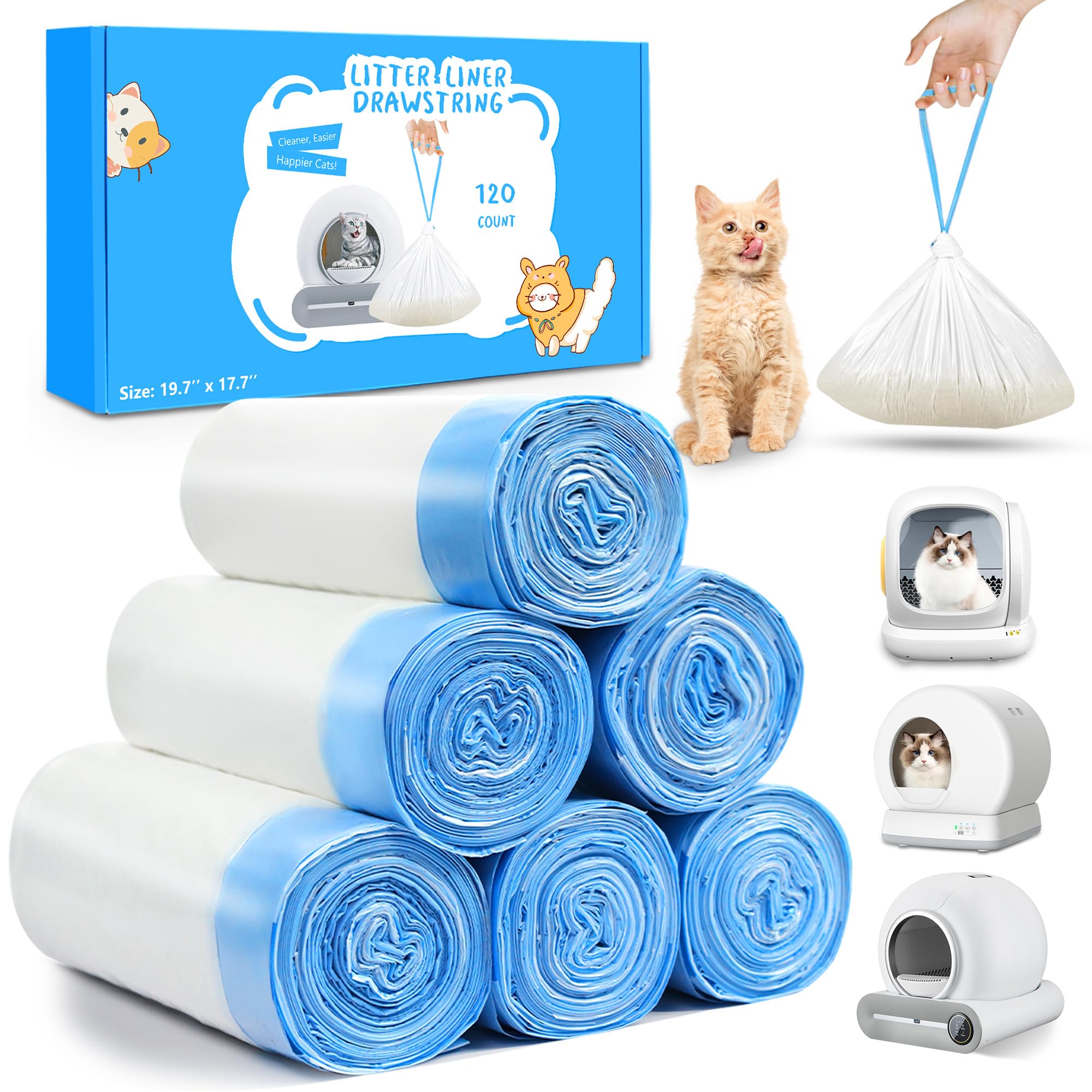 VOZIXALA litter bags compatible with MeoWant MW-SC01/MW-SC02 for a snug fit