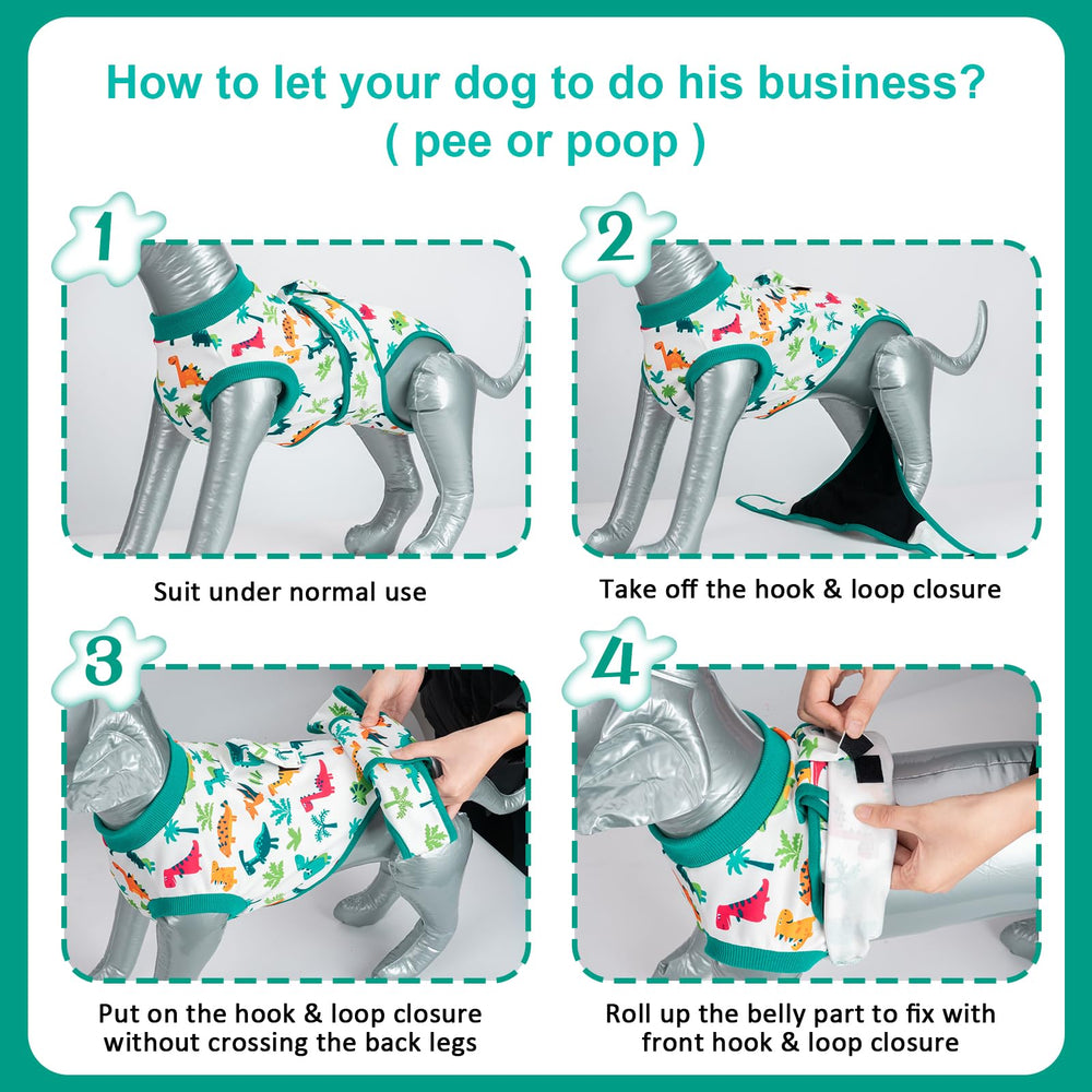 V.PET.B.R dog surgery recovery suit magic tapes closure for easy on/off.