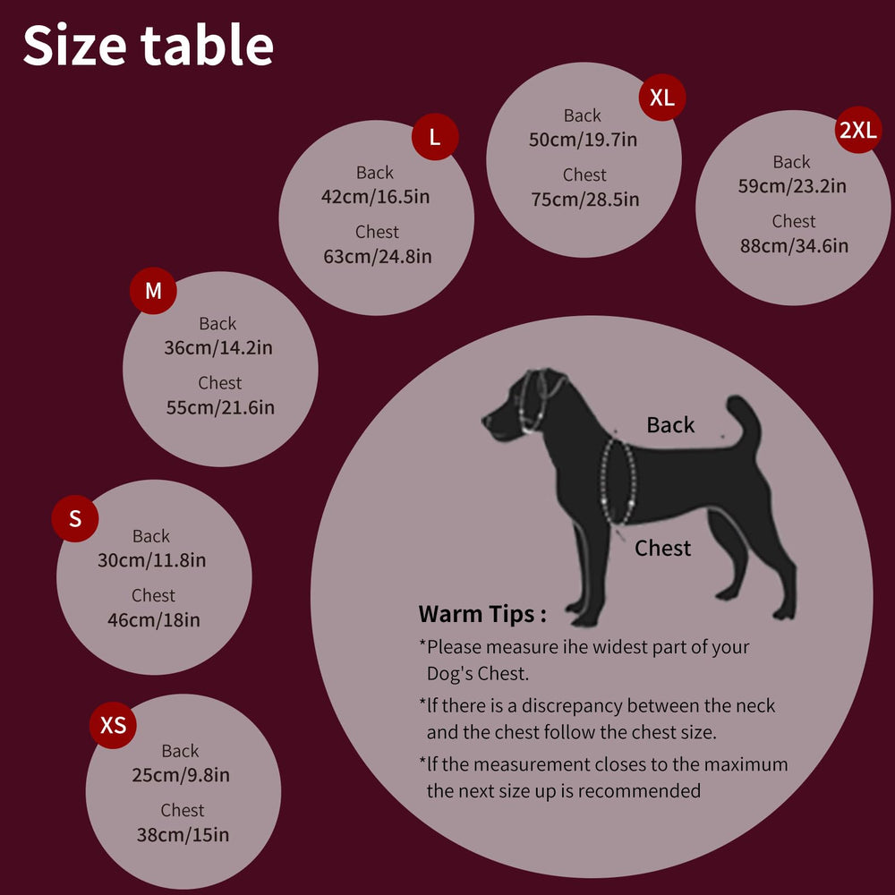 V.PET.B.R dog winter coat back view shows full coverage and wind protection