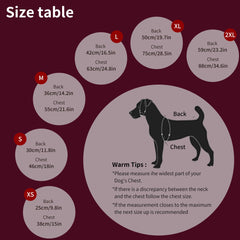 V.PET.B.R dog winter coat back view shows full coverage and wind protection