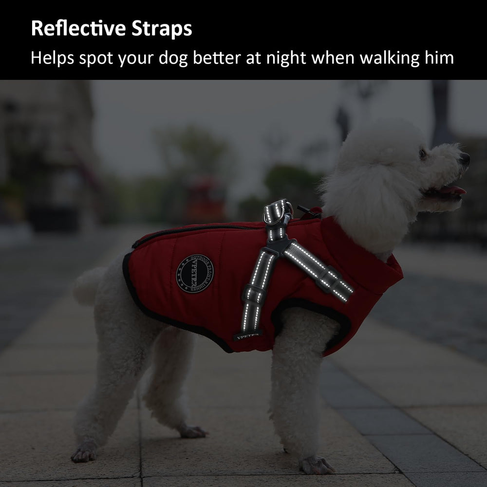 V.PET.B.R dog winter coat in snow and light rain for protection