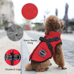 V.PET.B.R dog winter coat reflective strips for night safety