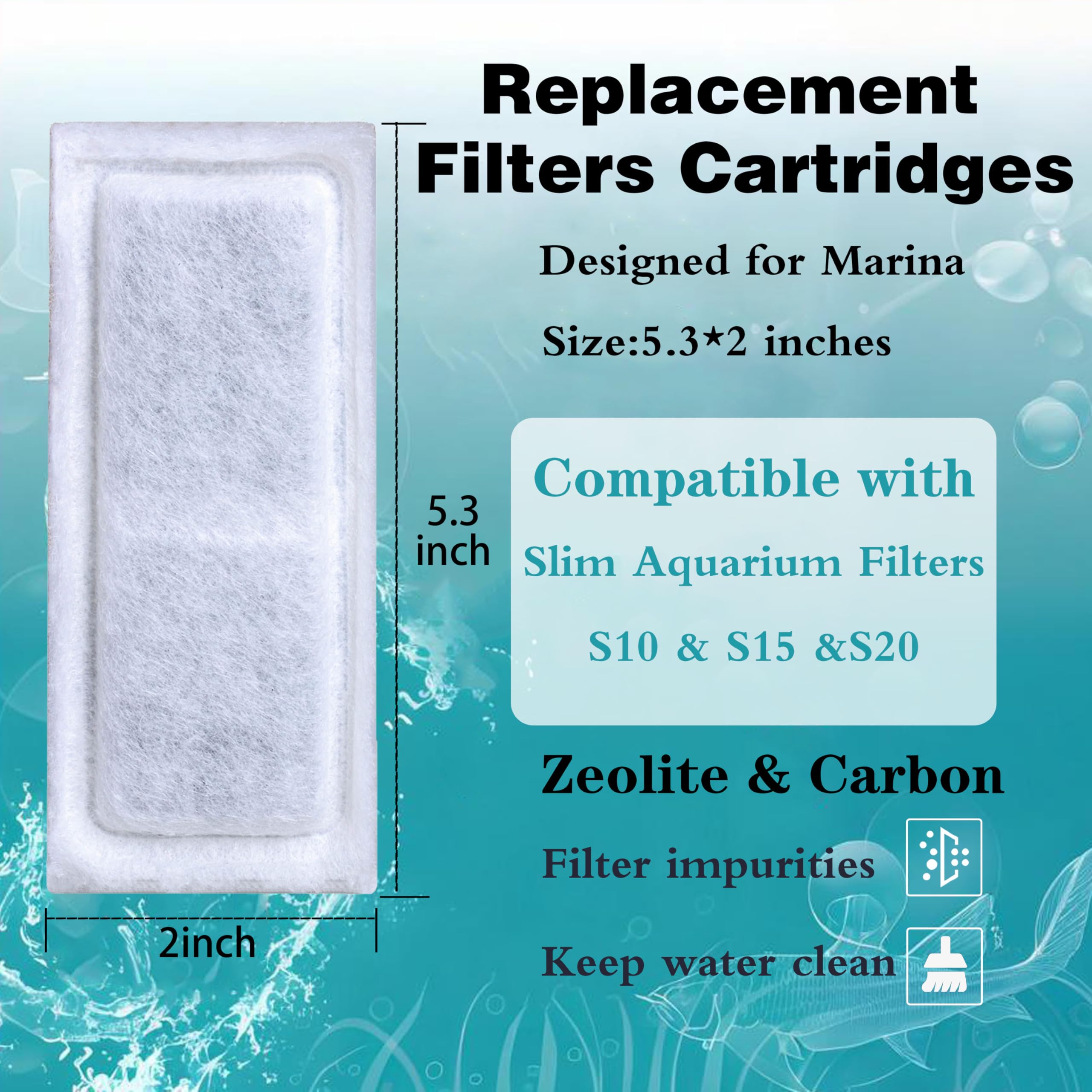 Vrynthra dense cotton layer traps fine debris for cleaner tank water