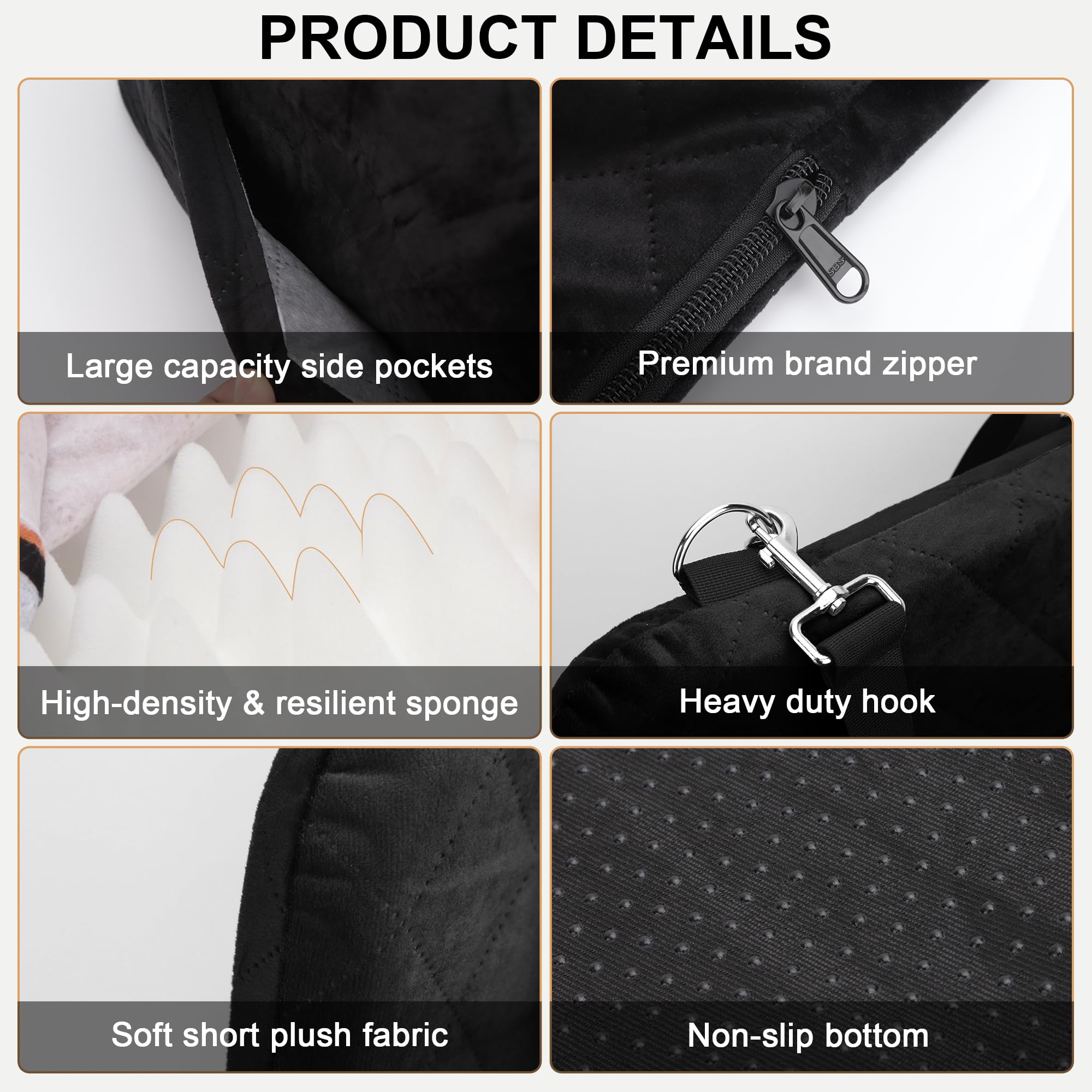 VSAPRDT dog car seat memory foam cushioned comfort