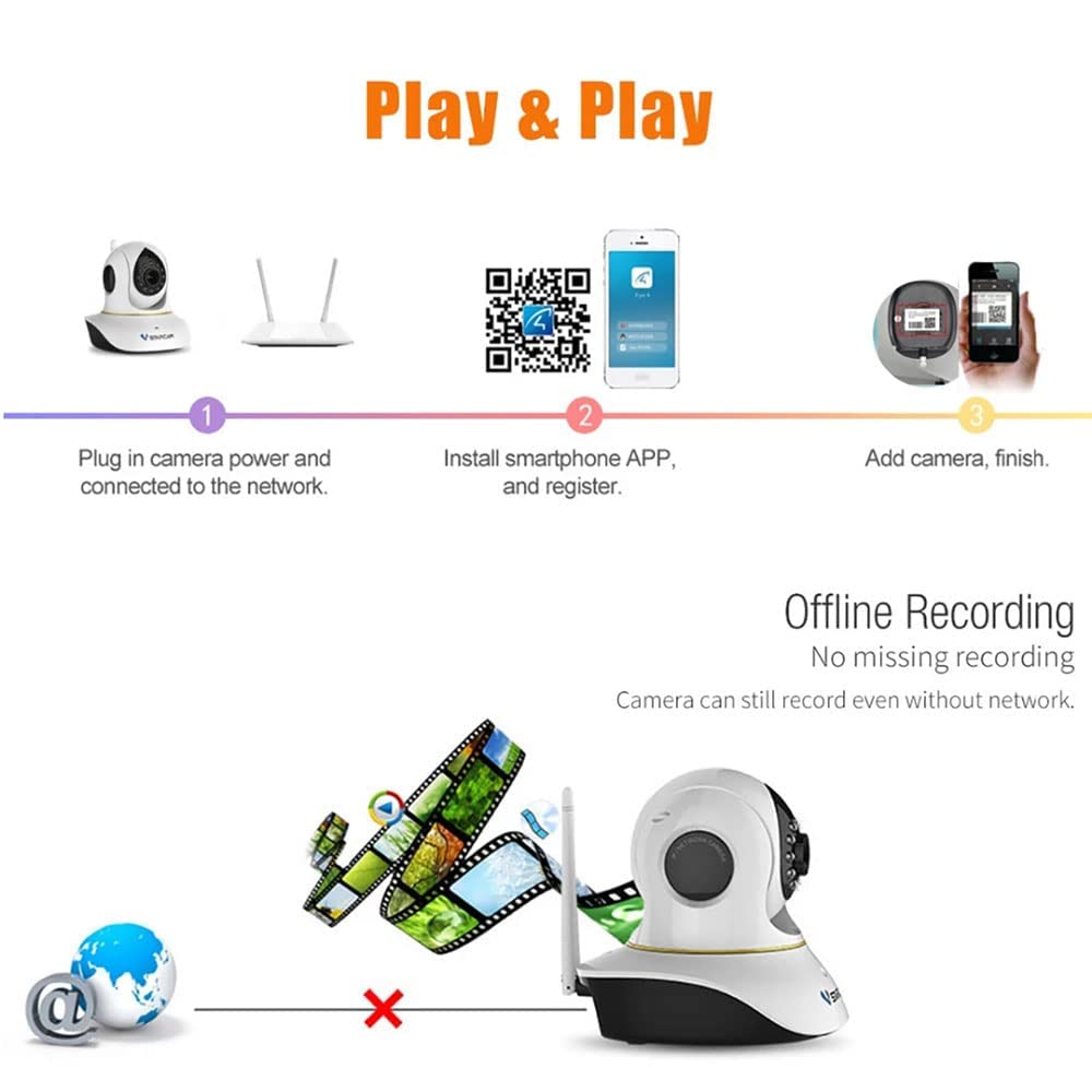 VStarcam app control enables easy remote viewing on mobile.