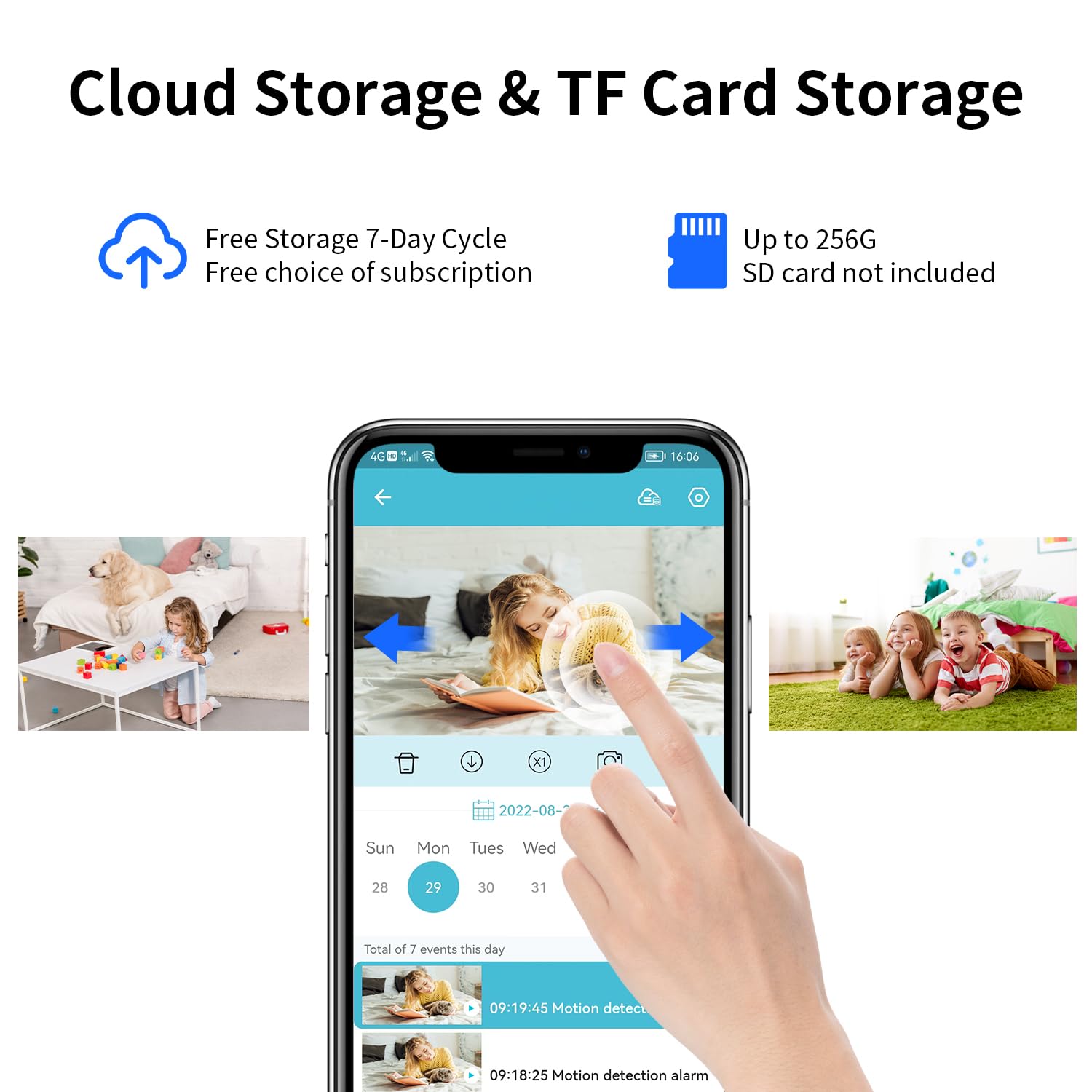 VStarcam cloud storage and NVR keep video clips accessible.