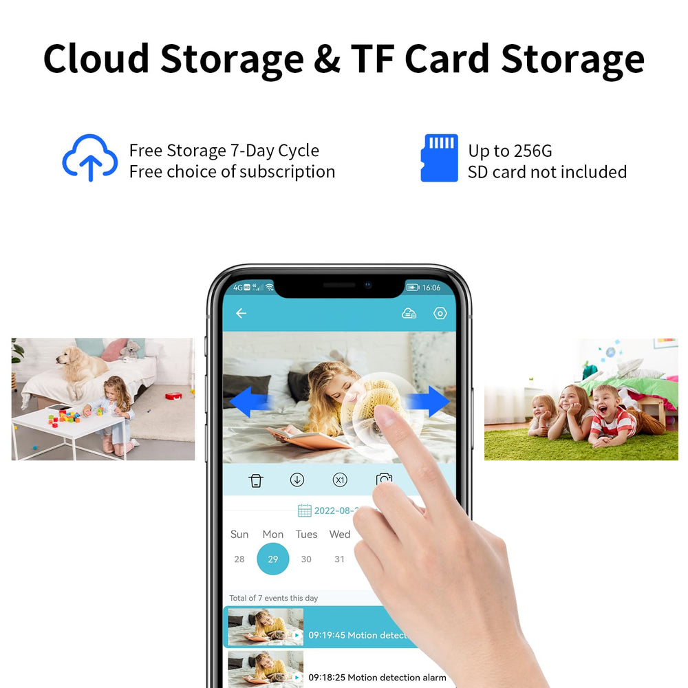 VStarcam cloud storage and NVR keep video clips accessible.