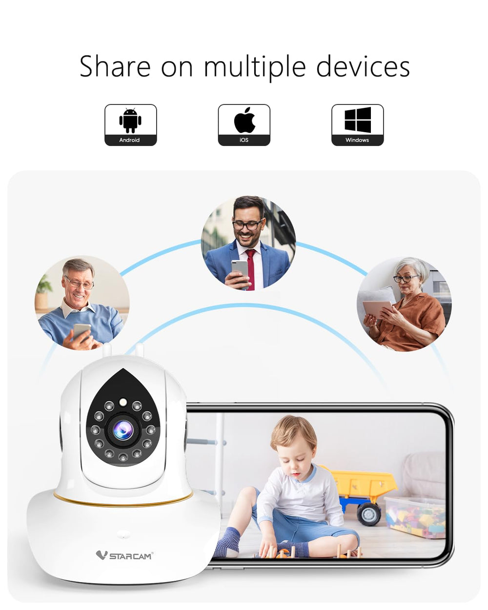 VSTARCAM real-time two-way audio lets you calm anxious pets from anywhere.