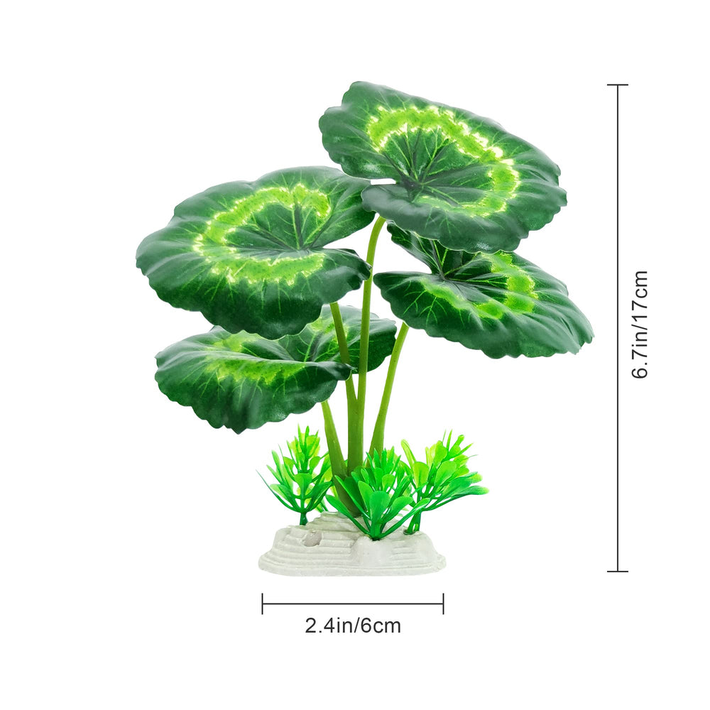 Vtapliea ceramic-base bottom plants provide stable, durable tank decor