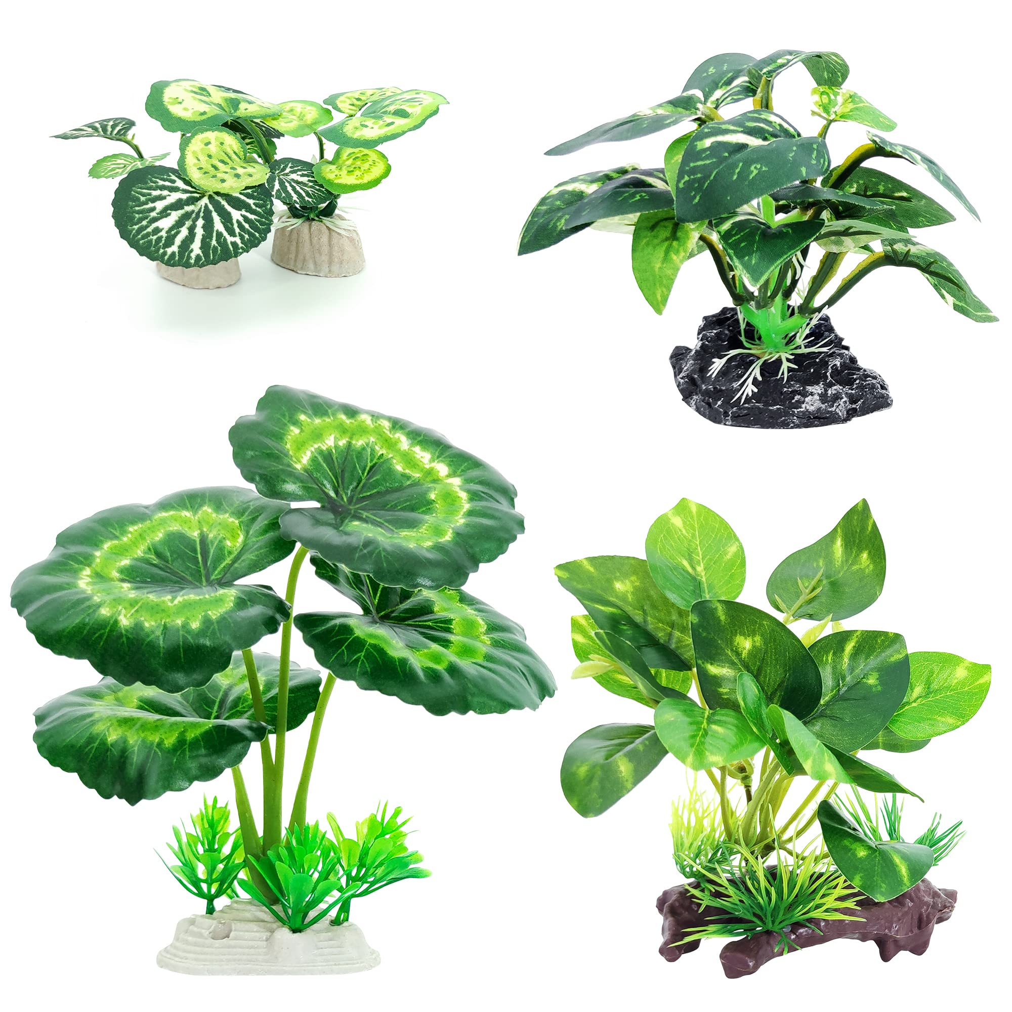 Vtapliea silk fake plants for betta tanks provide safe, low maintenance decor